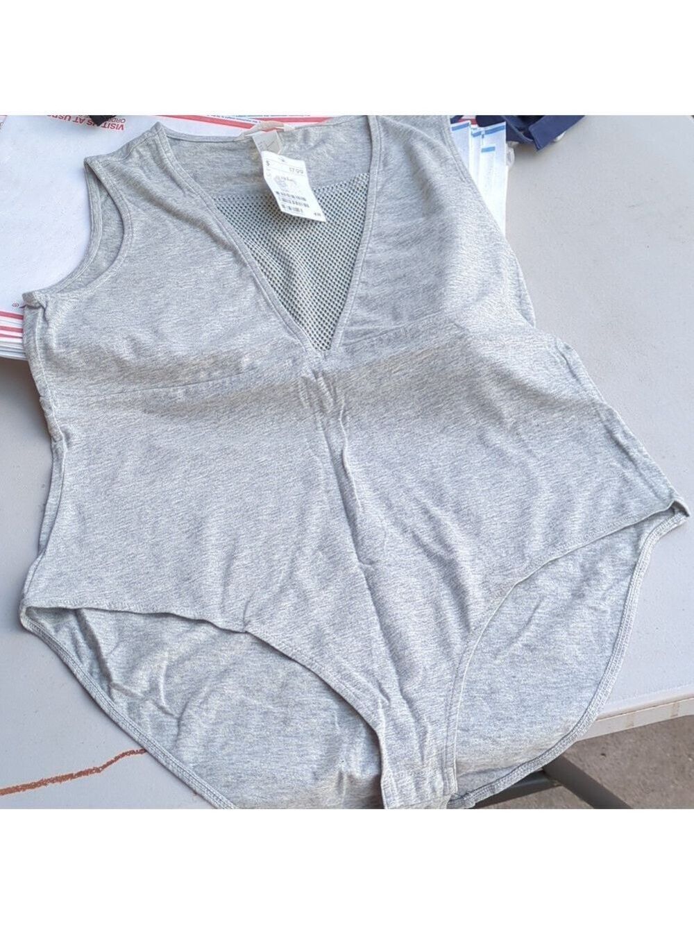 NWT H&M Gray‎ bodysuit, Large Size